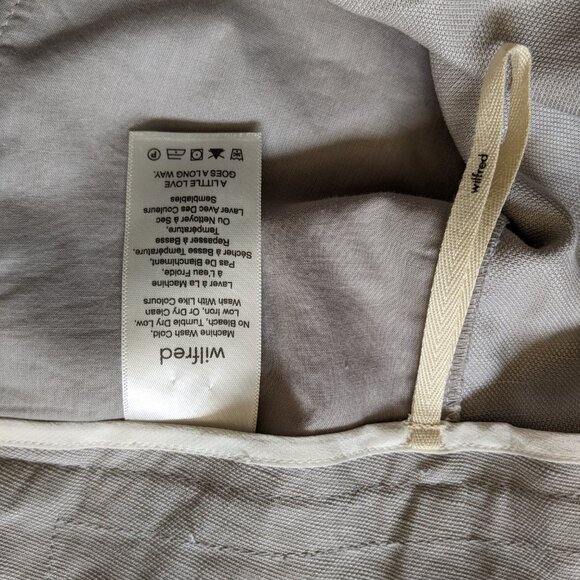 Aritzia Wilfred Allant Cropped Linen Blend Trousers with silk tie, Ashen, Size 2 - Picture 8 of 9